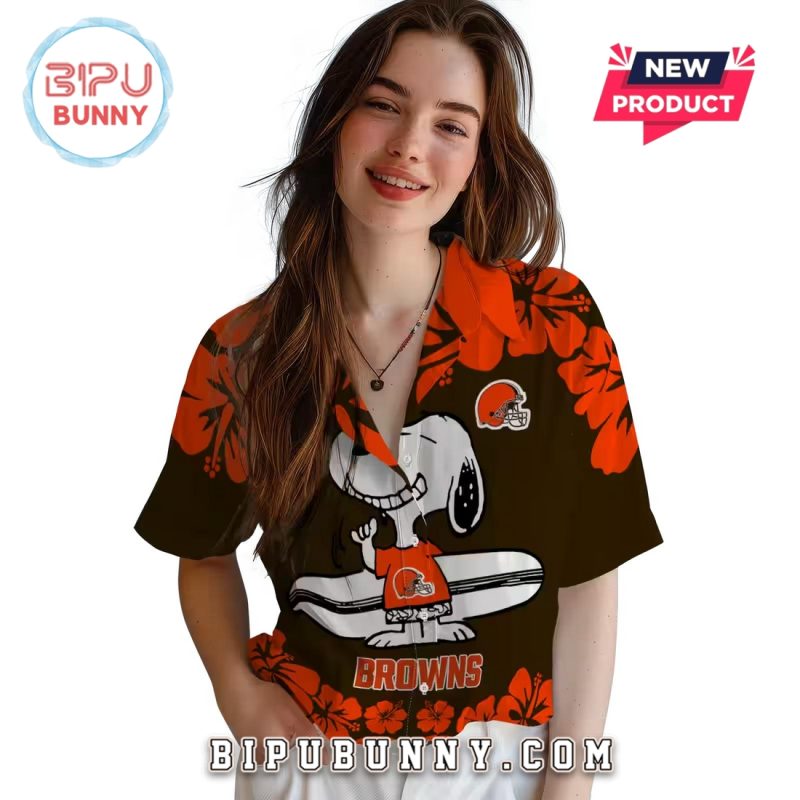 Cleveland Browns Snoopy Surf Hawaiian Shirt