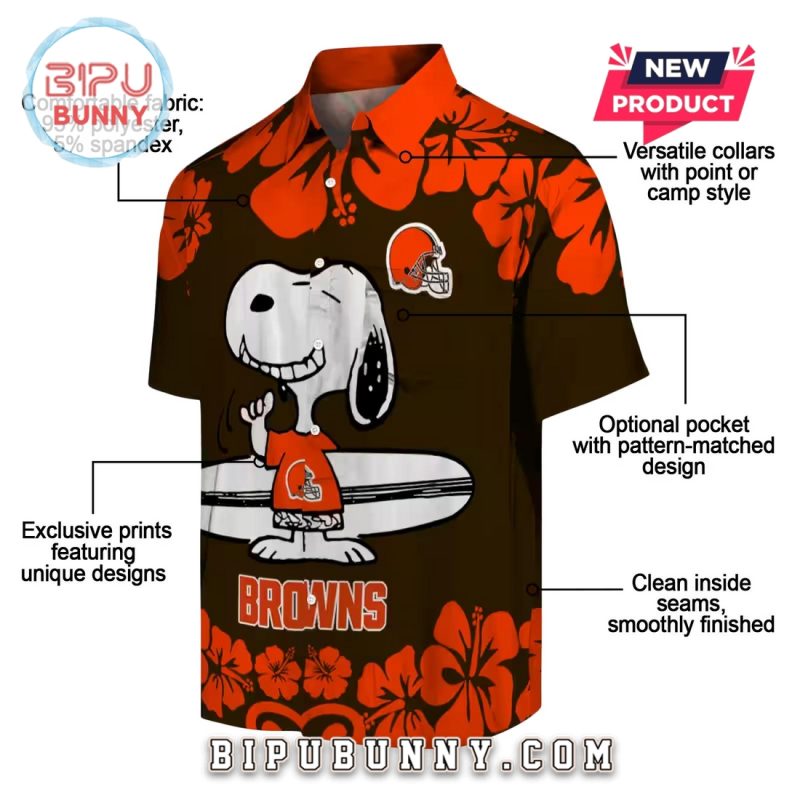Cleveland Browns Snoopy Surf Hawaiian Shirt