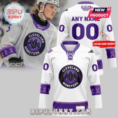 Cleveland Monsters Hockey Fight Cancer Hockey Jersey