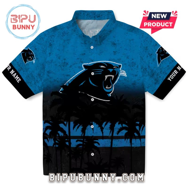 Custom Carolina Panthers Sunset Pattern Hawaiian Shirt