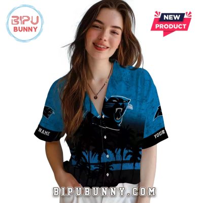 Custom Carolina Panthers Sunset Pattern Hawaiian Shirt