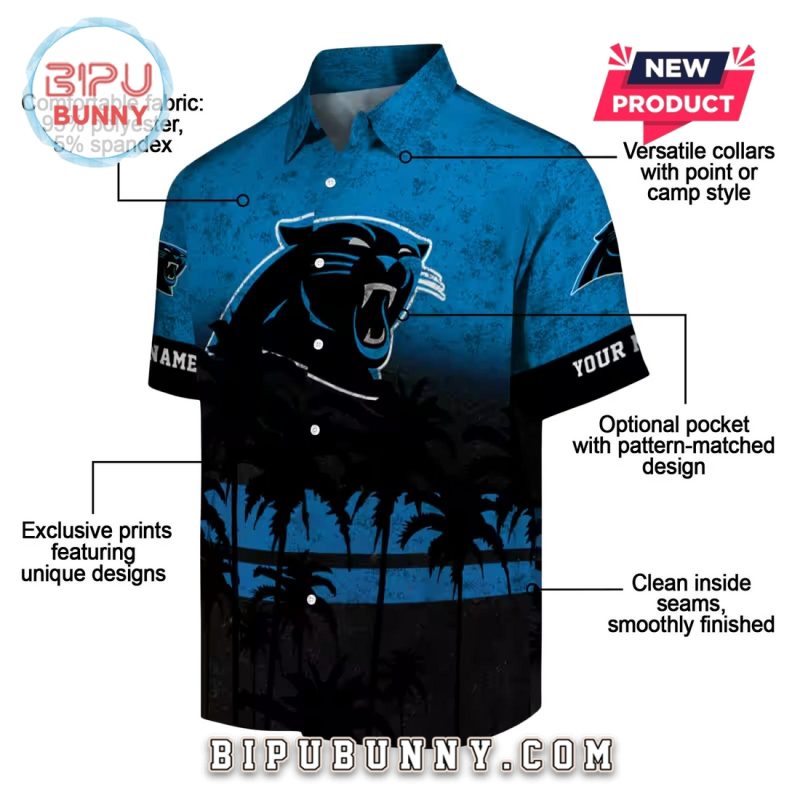 Custom Carolina Panthers Sunset Pattern Hawaiian Shirt