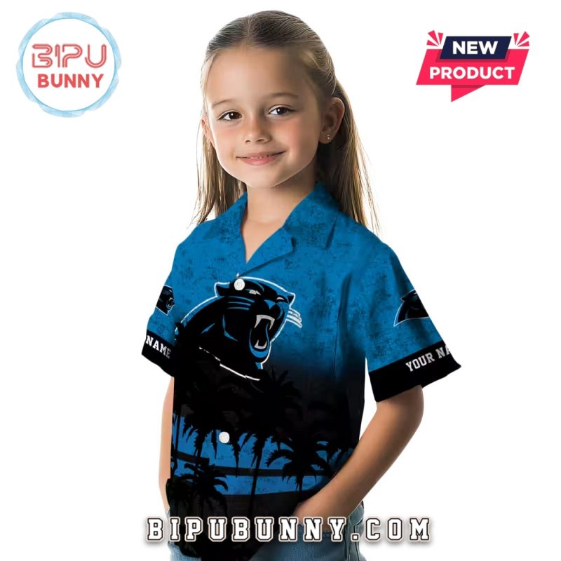 Custom Carolina Panthers Sunset Pattern Hawaiian Shirt