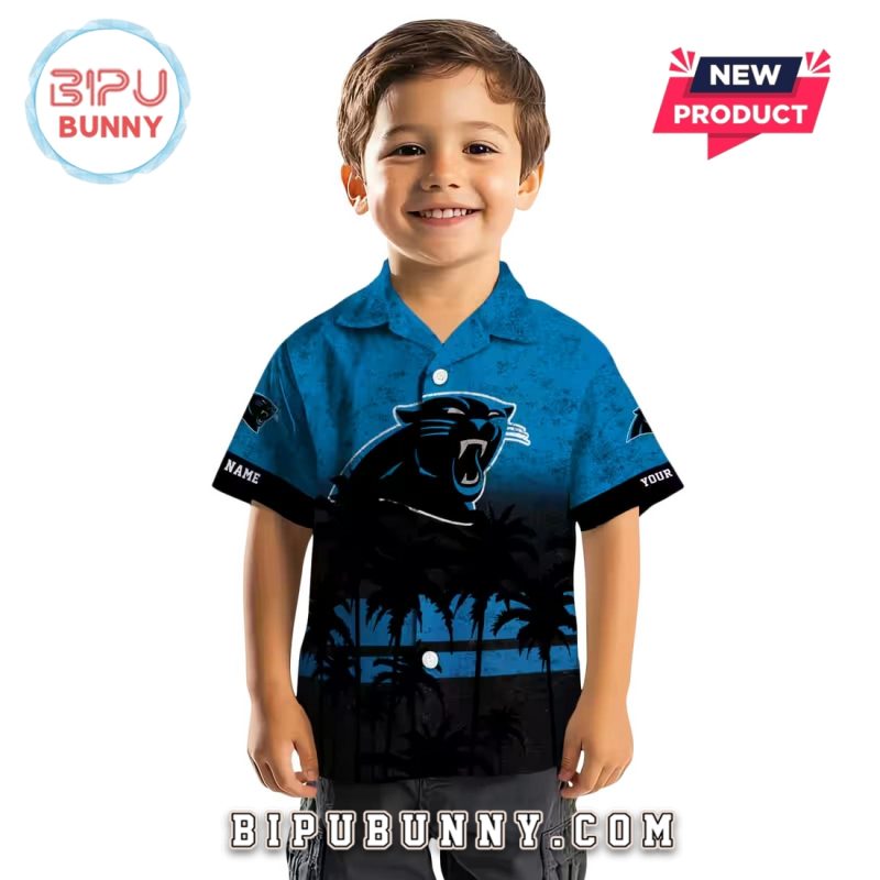 Custom Carolina Panthers Sunset Pattern Hawaiian Shirt