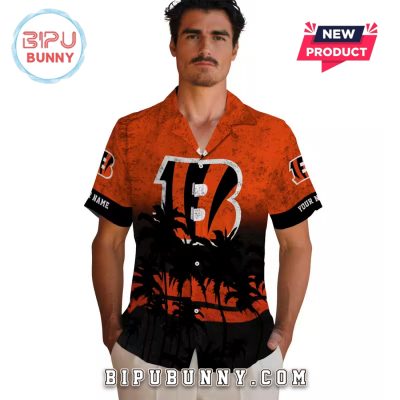 Custom Cincinnati Bengals Sunset Pattern Hawaiian Shirt