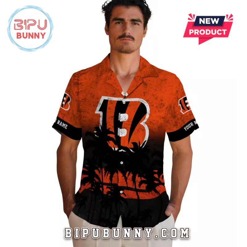 Custom Cincinnati Bengals Sunset Pattern Hawaiian Shirt