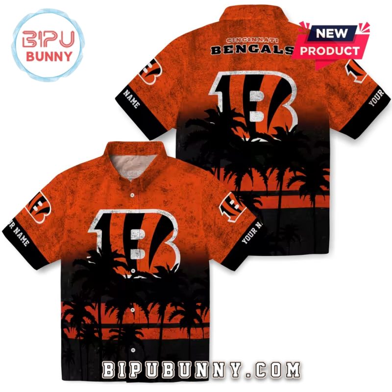 Custom Cincinnati Bengals Sunset Pattern Hawaiian Shirt