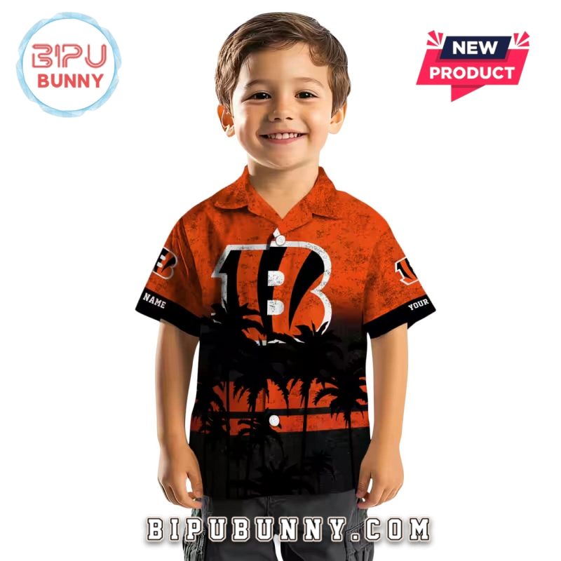 Custom Cincinnati Bengals Sunset Pattern Hawaiian Shirt