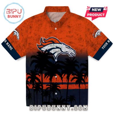 Custom Denver Broncos Sunset Pattern Hawaiian Shirt