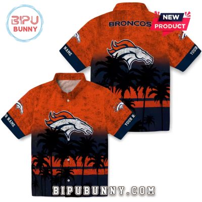 Custom Denver Broncos Sunset Pattern Hawaiian Shirt