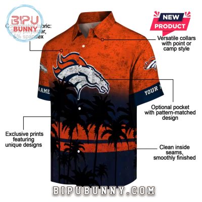 Custom Denver Broncos Sunset Pattern Hawaiian Shirt