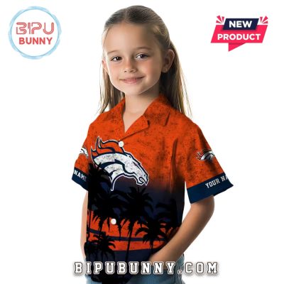 Custom Denver Broncos Sunset Pattern Hawaiian Shirt