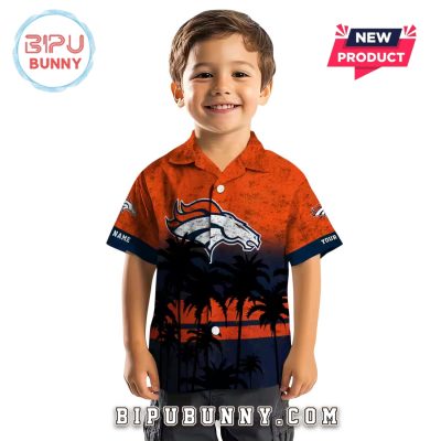 Custom Denver Broncos Sunset Pattern Hawaiian Shirt