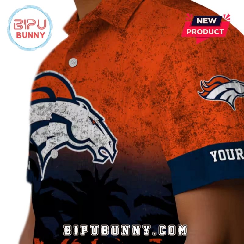 Custom Denver Broncos Sunset Pattern Hawaiian Shirt