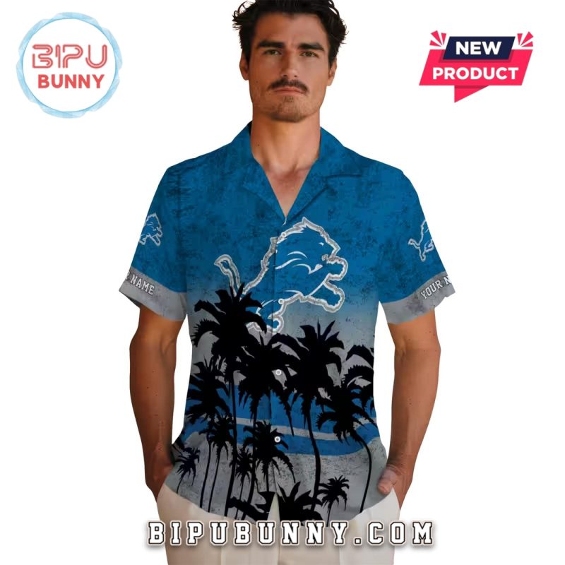 Custom Detroit Lions Sunset Style Hawaiian Shirt