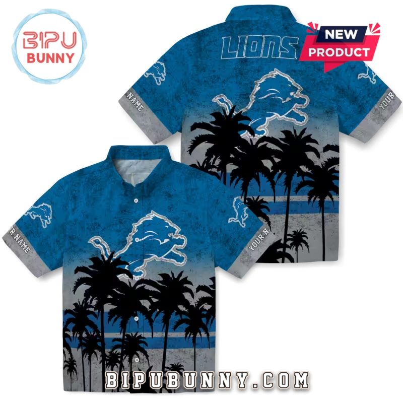 Custom Detroit Lions Sunset Style Hawaiian Shirt