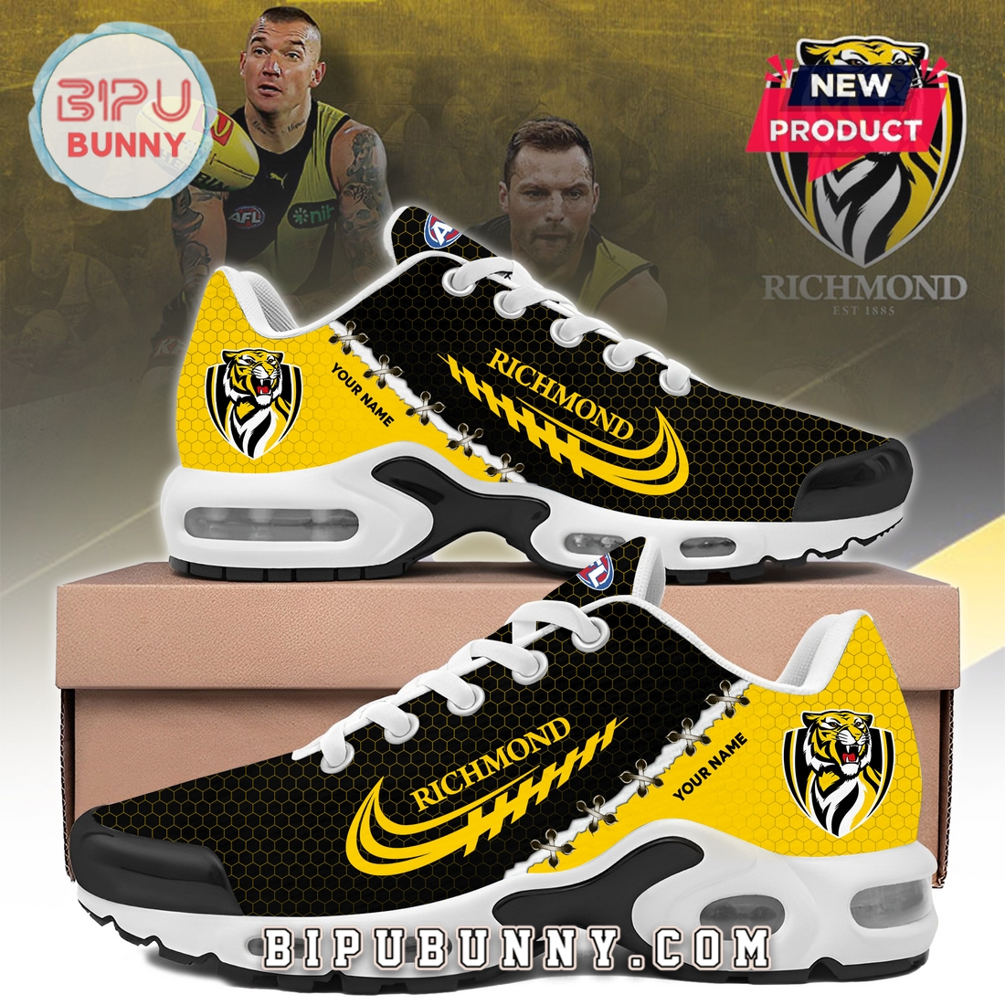 Custom Dustin Martin Richmond Football Air Max Sneakers Custom Dustin Martin Richmond Football Air Max Sneakers