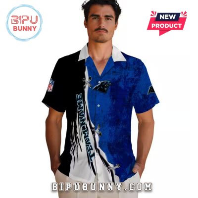 Customized Carolina Panthers Edgy Streaks Hawaiian Shirt