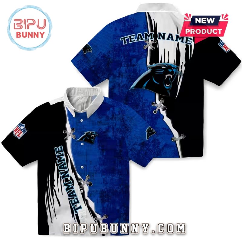 Customized Carolina Panthers Edgy Streaks Hawaiian Shirt