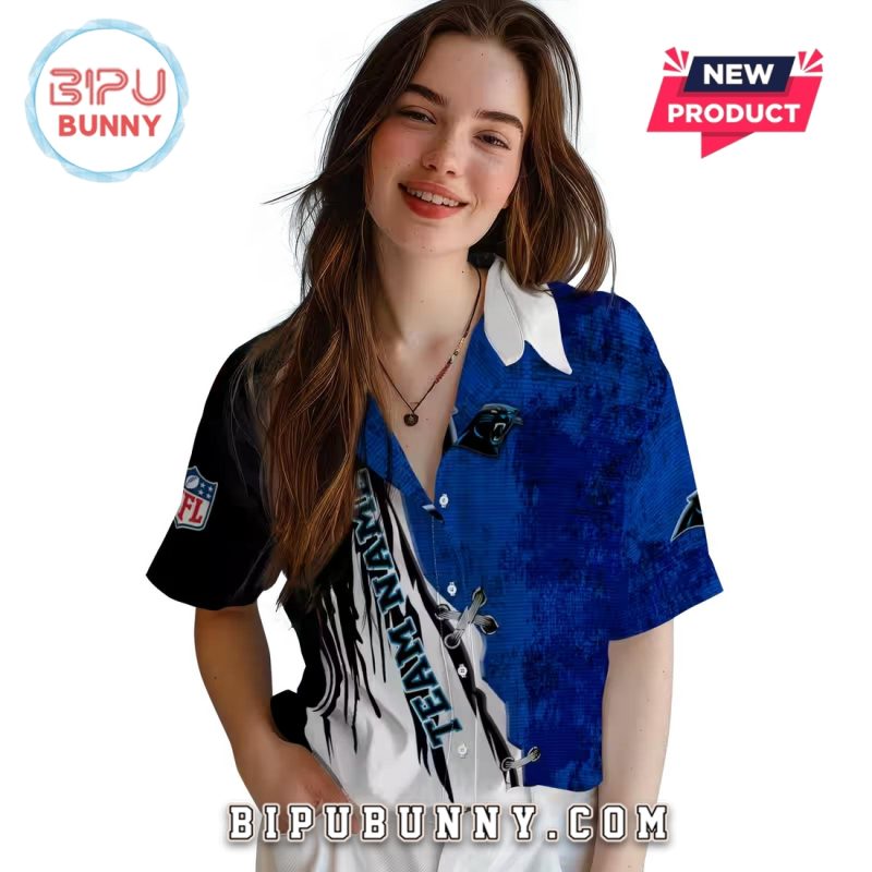 Customized Carolina Panthers Edgy Streaks Hawaiian Shirt