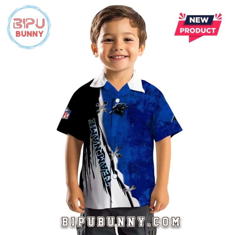 Customized Carolina Panthers Edgy Streaks Hawaiian Shirt