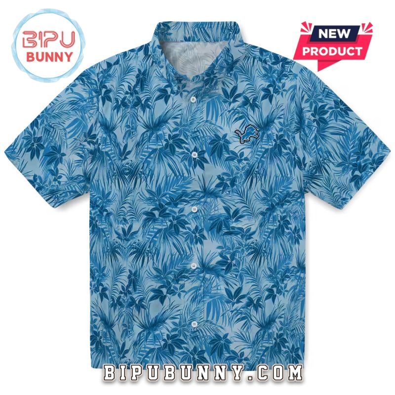 Detroit Lions Leafy Style Hawaiian Shirt