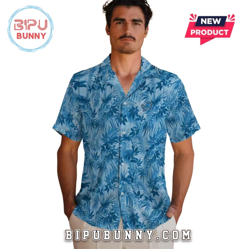 Detroit Lions Leafy Style Hawaiian Shirt
