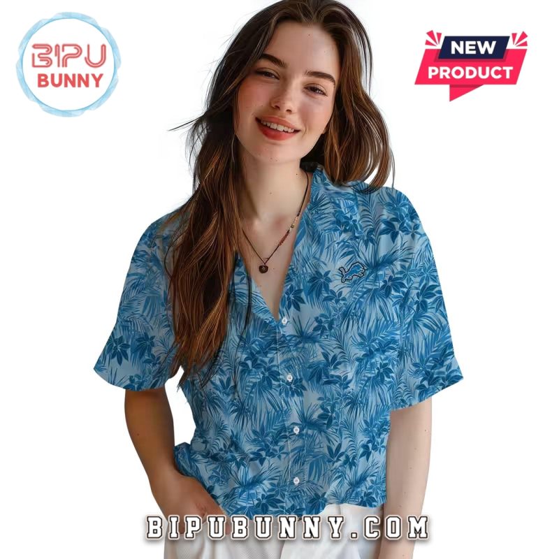 Detroit Lions Leafy Style Hawaiian Shirt