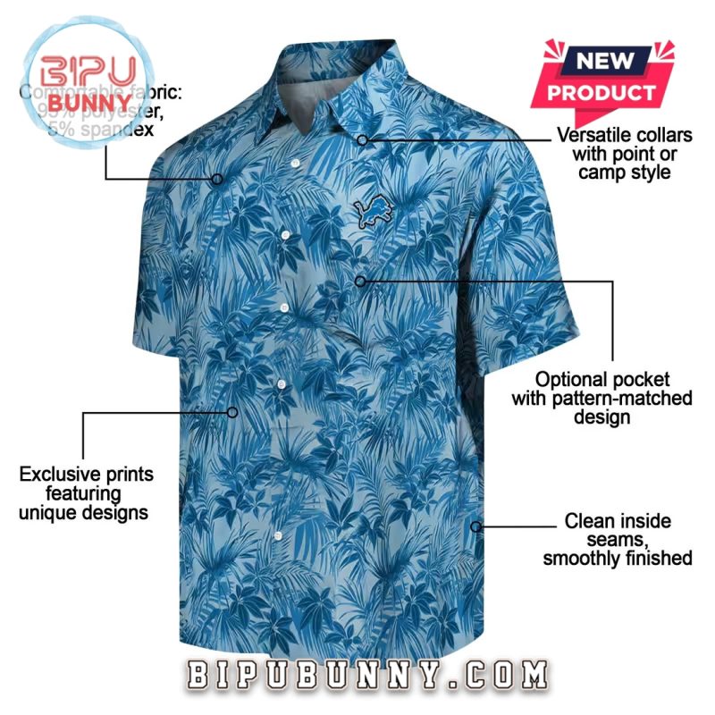 Detroit Lions Leafy Style Hawaiian Shirt