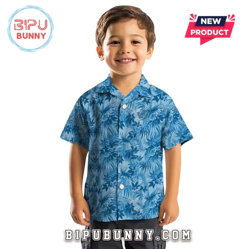 Detroit Lions Leafy Style Hawaiian Shirt