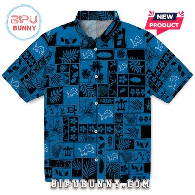 Detroit Lions Tropical Patchwork Hawaiian Shirt