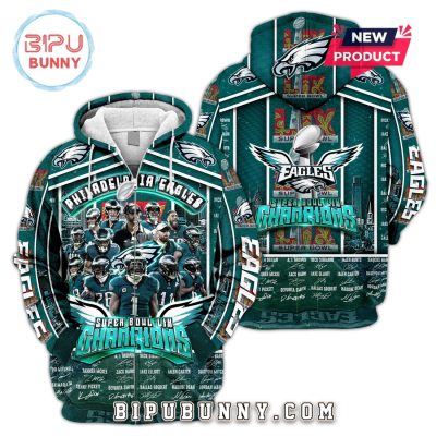 Eagles 2025 Super Bowl Champions Signatures Hoodie