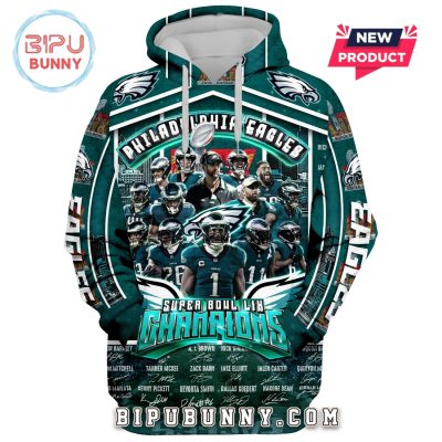 Eagles 2025 Super Bowl Champions Signatures Hoodie