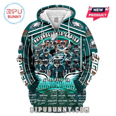 Eagles 2025 Super Bowl Champions Signatures Hoodie