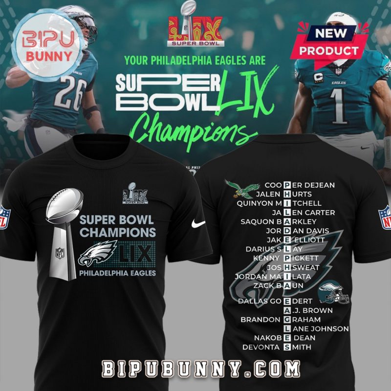 Eagles Football Super Bowl LIX Champions Black Hoodie