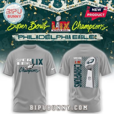 Eagles Super Bowl LIX Champions 2025 Grey Hoodie