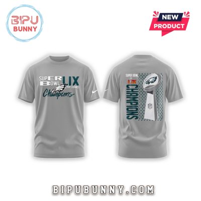 Eagles Super Bowl LIX Champions 2025 Grey Hoodie