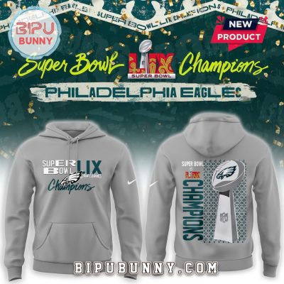 Eagles Super Bowl LIX Champions 2025 Grey Hoodie Set