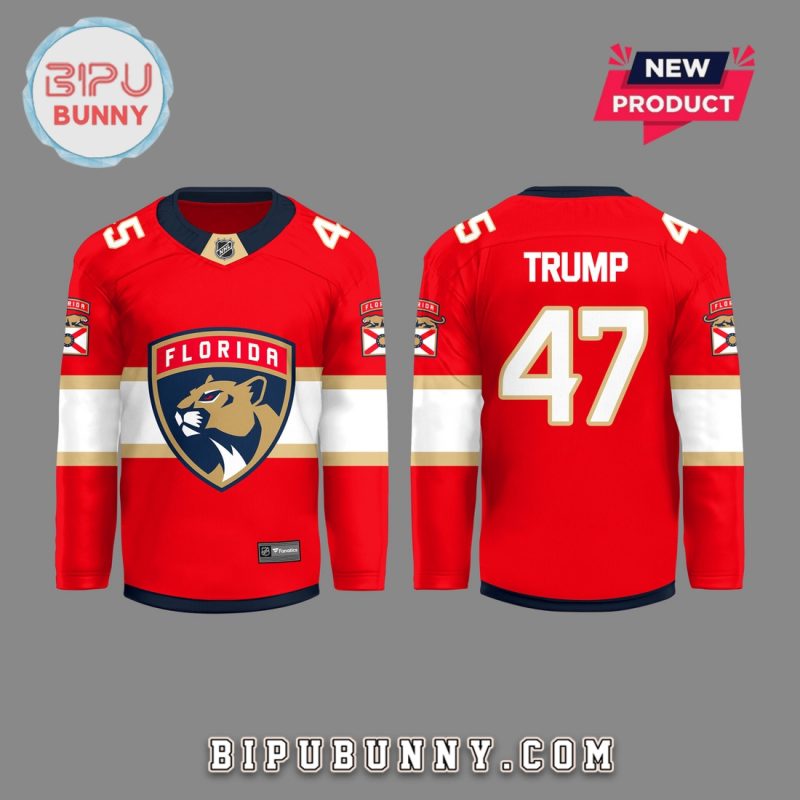 Florida Panthers Hockey 2025 Trump 45-47 Hockey Jersey