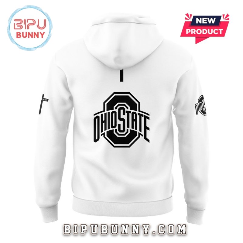 Follow Jesus Ohio State Football White Hoodie Set
