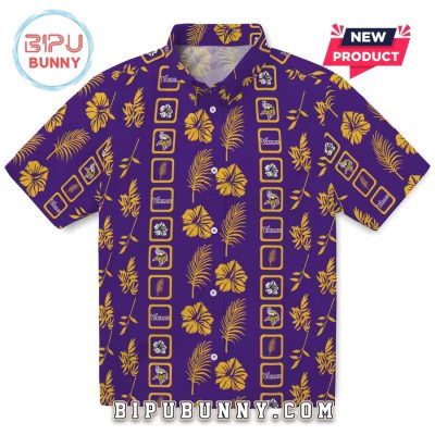 Framed Floral Minnesota Vikings Purple Hawaiian Shirt