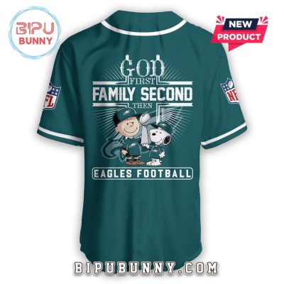 God First Family Second Then Eagles Football Baseball Jersey