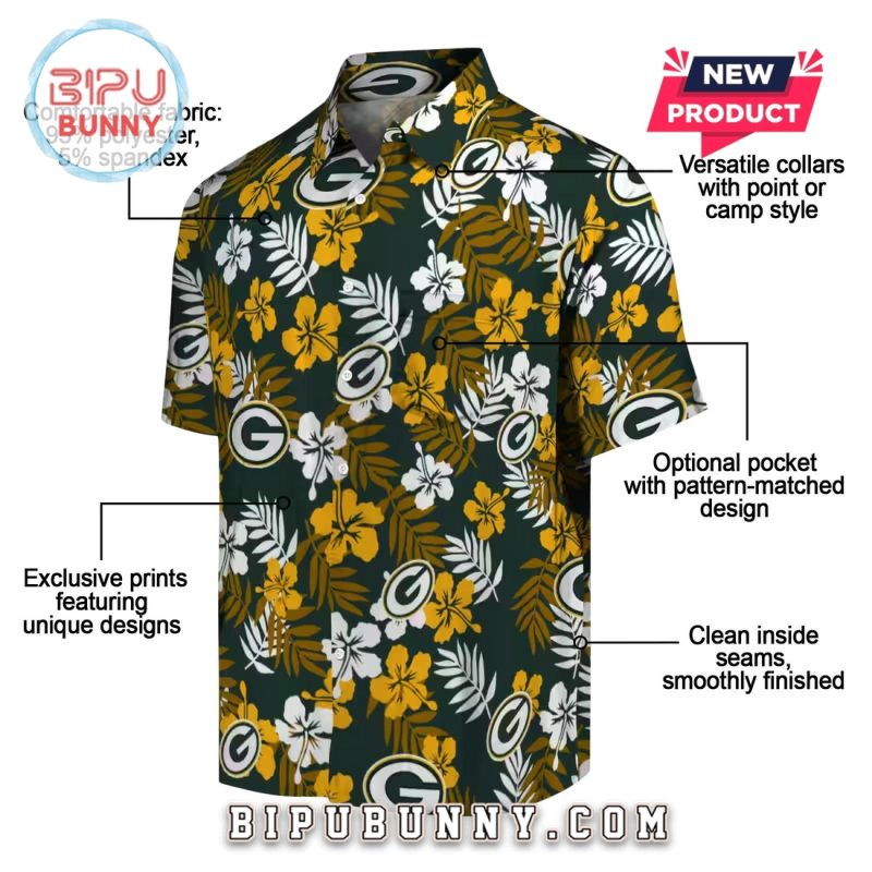 Green Bay Packers Tropical Floral Summer Hawaiian Shirt