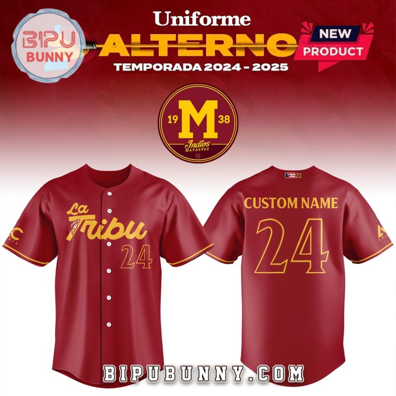 Indios de Mayaguez LBPRC Alterno Temporada Red Baseball Jersey