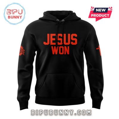 Jesus Won Ohio State Football Black Hoodie Set