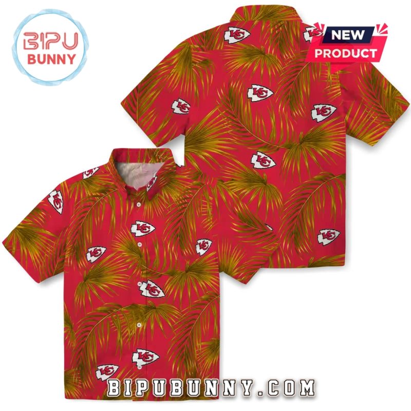 Kansas City Chiefs Leafy Palms Hawaiian Shirt