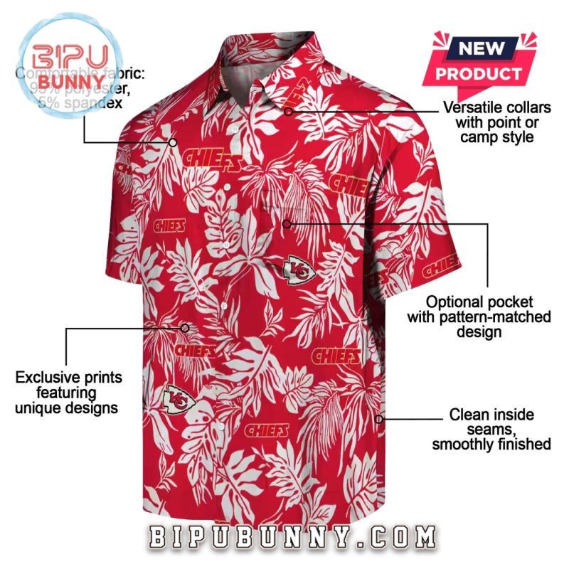 Kansas City Chiefs Tropical Leaf Hawaiian Shirt