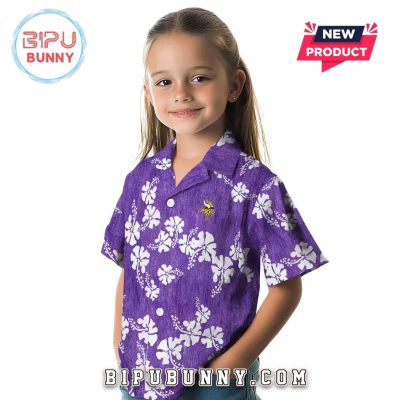 Minnesota Vikings Purple Hibiscus Clusters Hawaiian Shirt