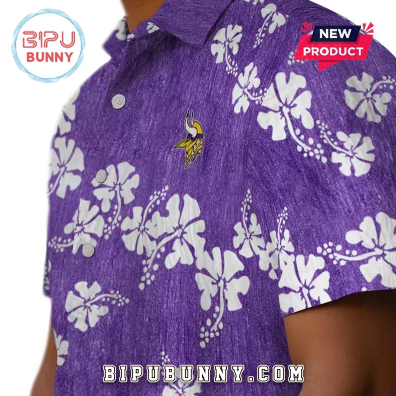 Minnesota Vikings Purple Hibiscus Clusters Hawaiian Shirt