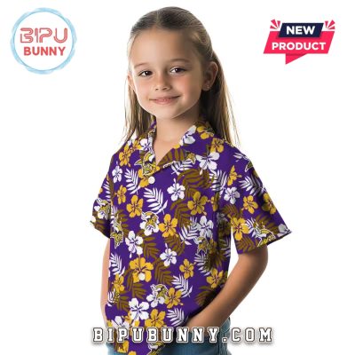 Minnesota Vikings Purple Tropical Floral Hawaiian Shirt